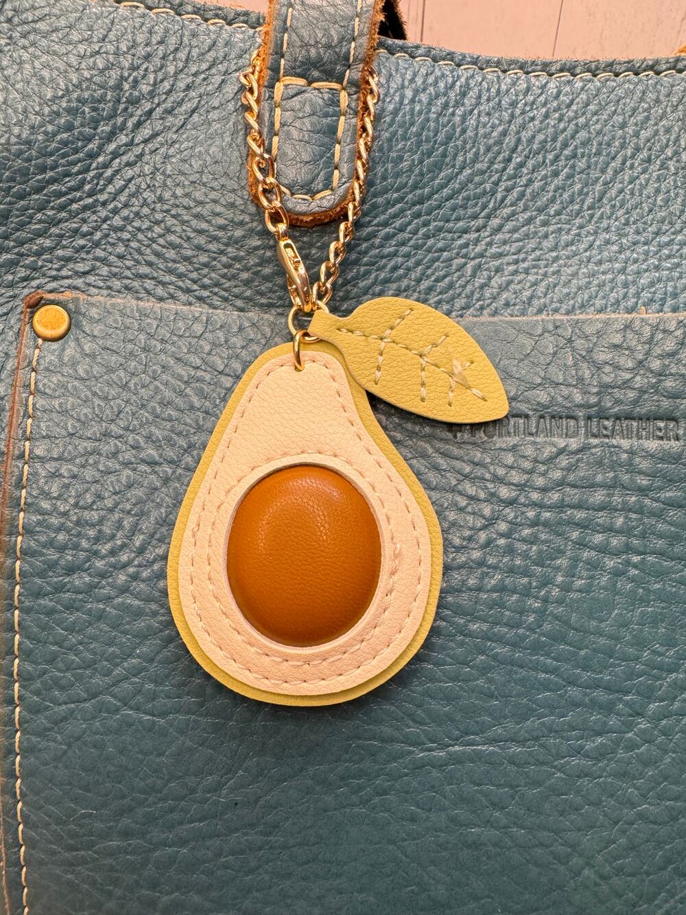Vegan Leather Mini Avocado Bag Charm Cute Fruit Purse Charm